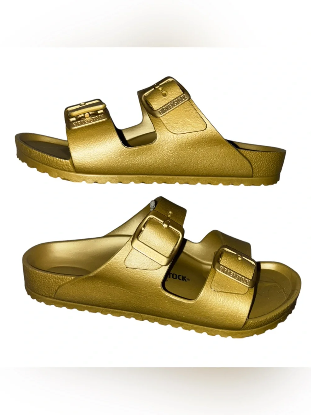 Birkenstock Arizona Essentials EVA  Slide Gold Sandal Shoes Size 34 Youth 3